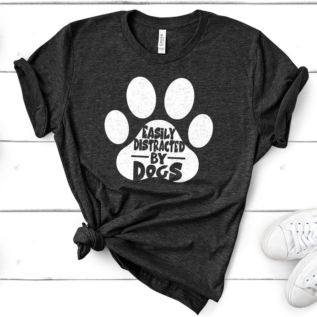 Easily Distracted By Dogs - Short Sleeve Tee Shirt