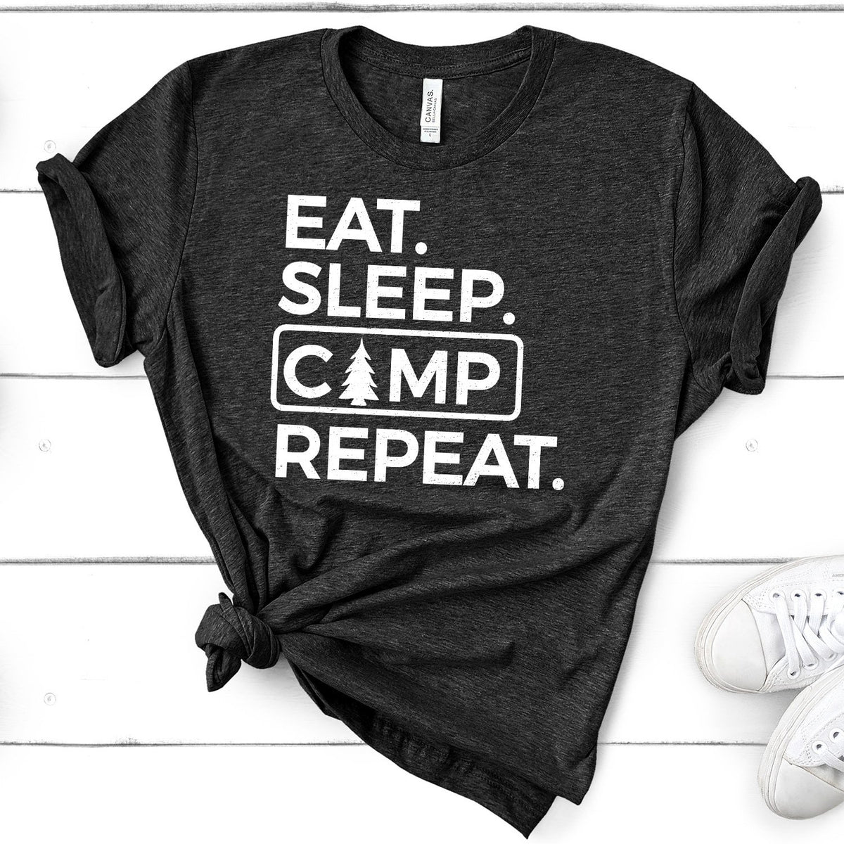 Eat Sleep Camp Repeat - Short Sleeve Tee Shirt