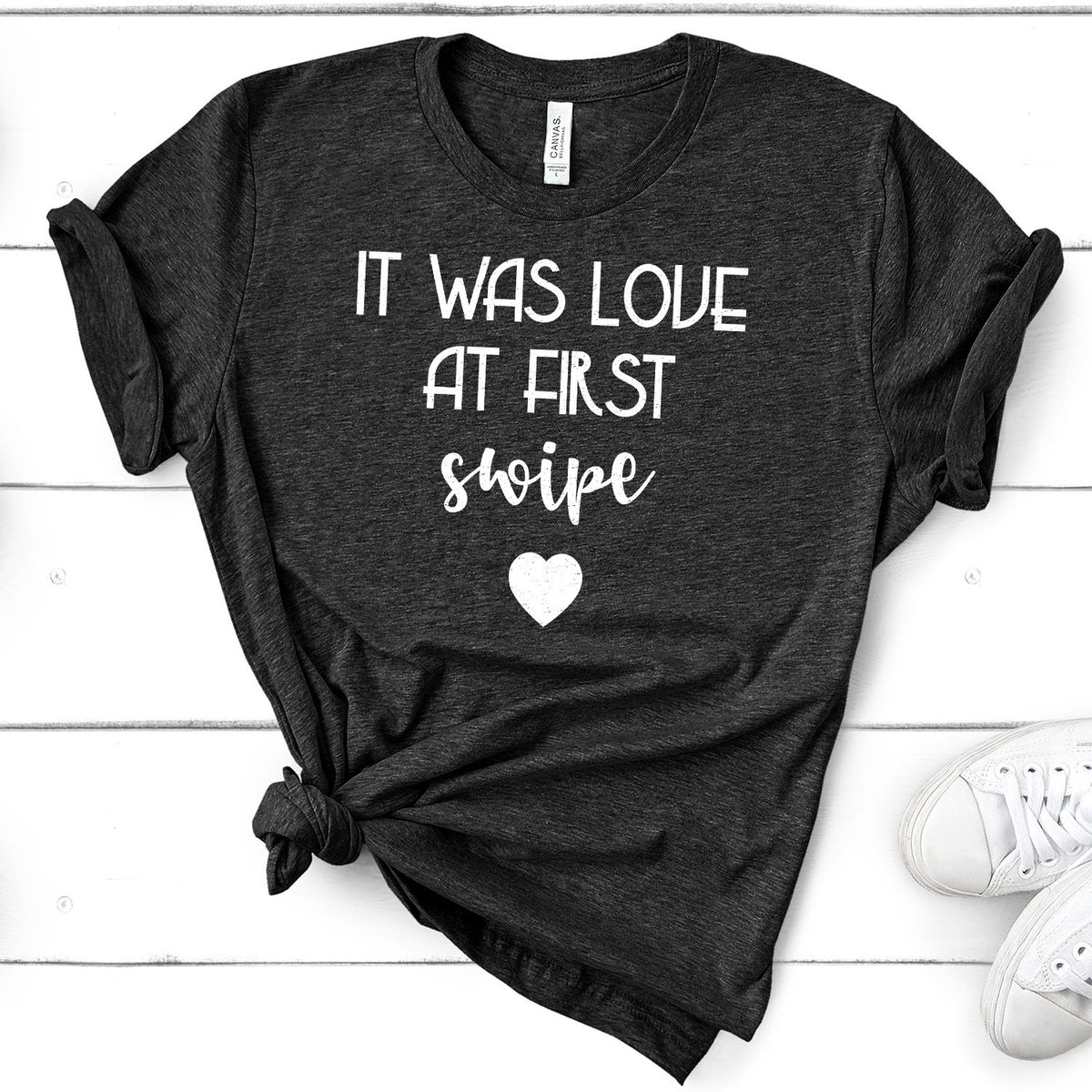 It Was Love at First Swipe - Short Sleeve Tee Shirt