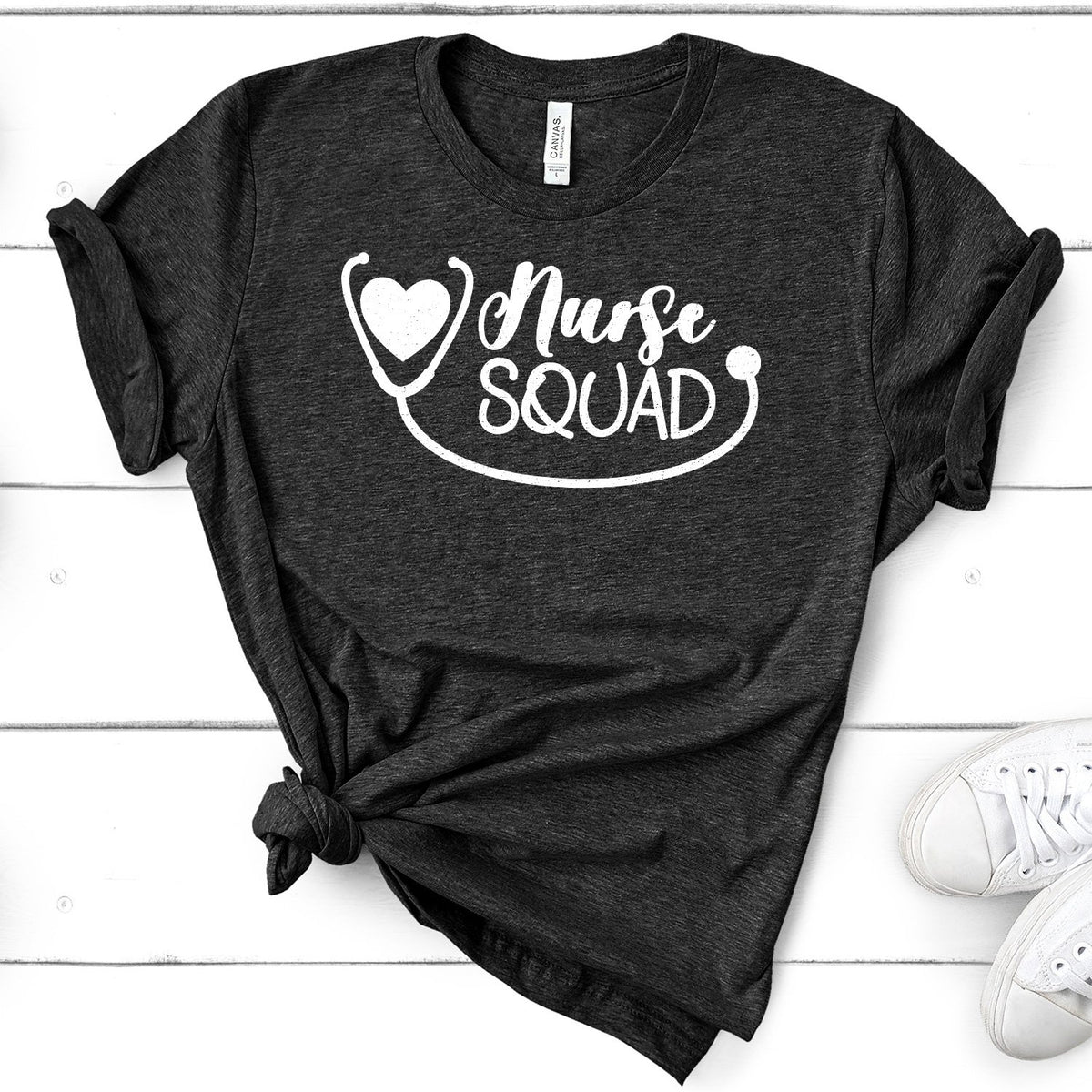 Nurse Squad with Stethoscope - Short Sleeve Tee Shirt