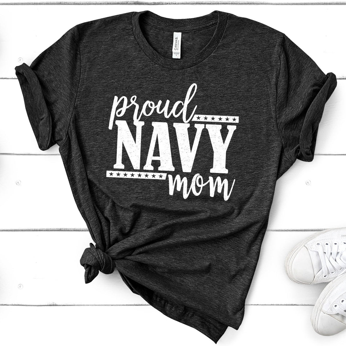 Proud Navy Mom - Short Sleeve Tee Shirt