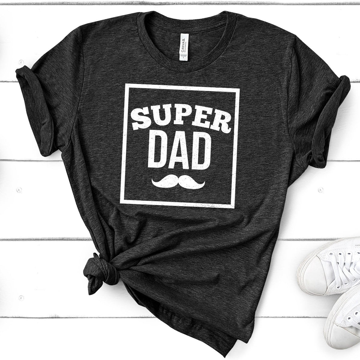 Super Dad Mustache - Short Sleeve Tee Shirt