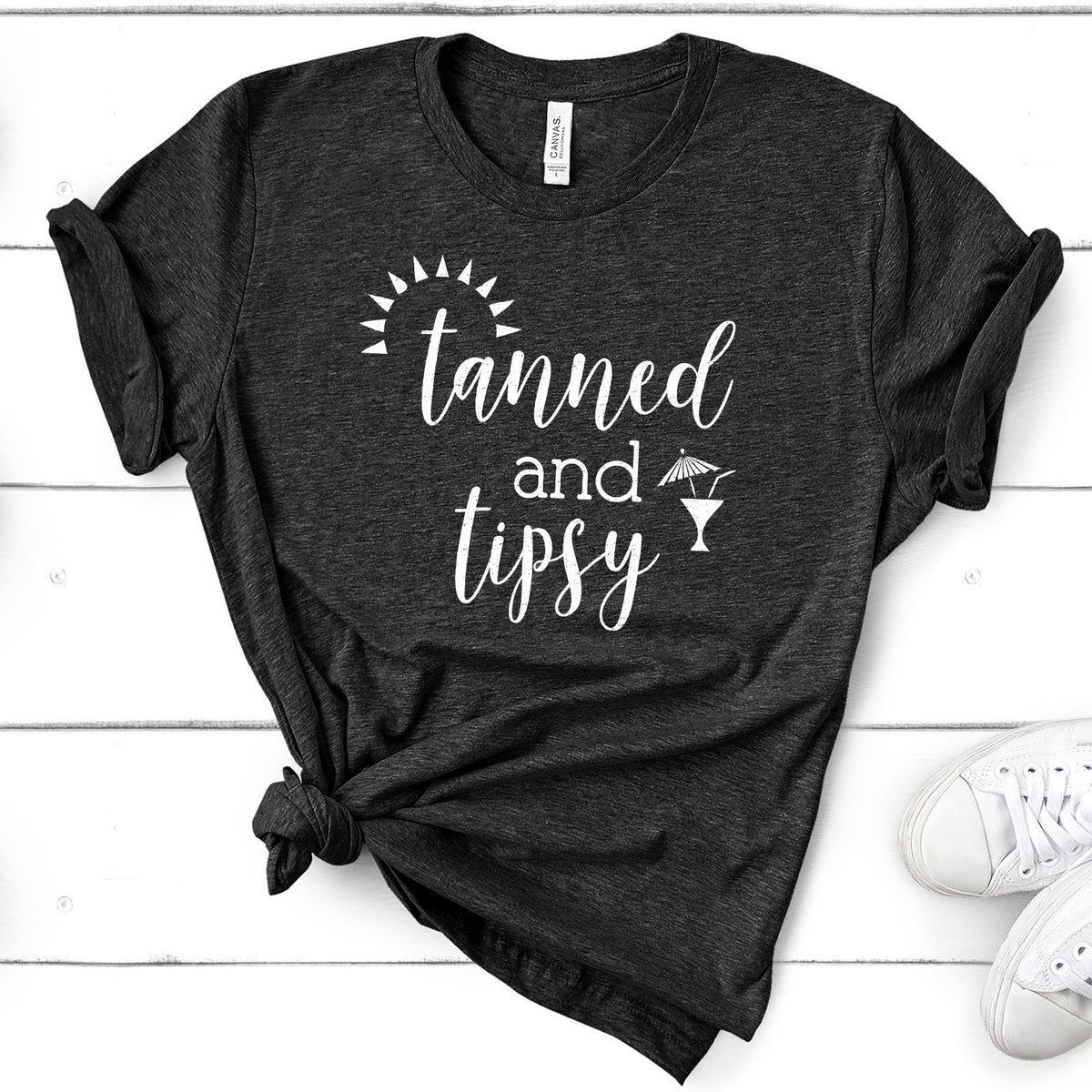 Tanned and Tipsy - Short Sleeve Tee Shirt