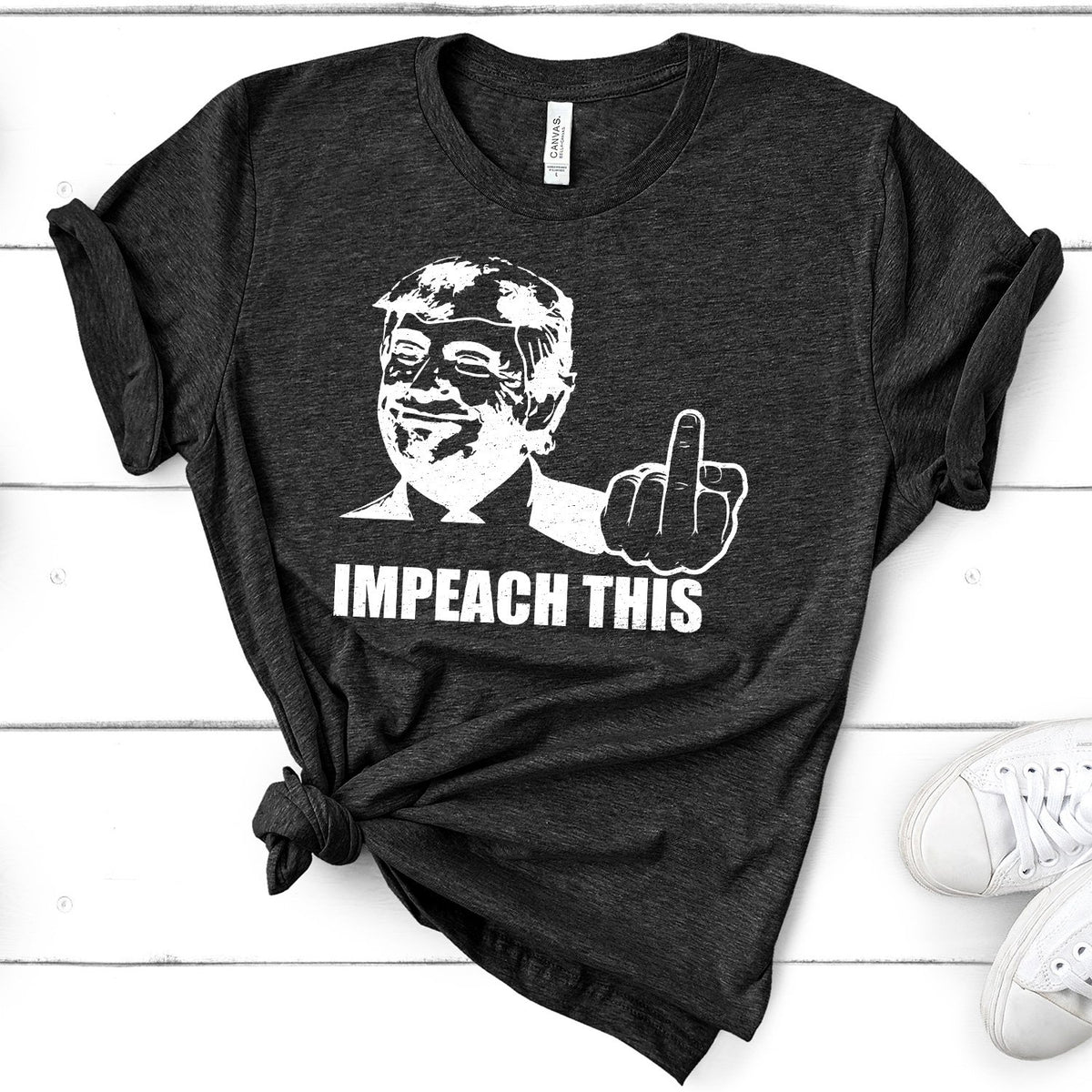 Trump Impeach This Middle Finger - Short Sleeve Tee Shirt