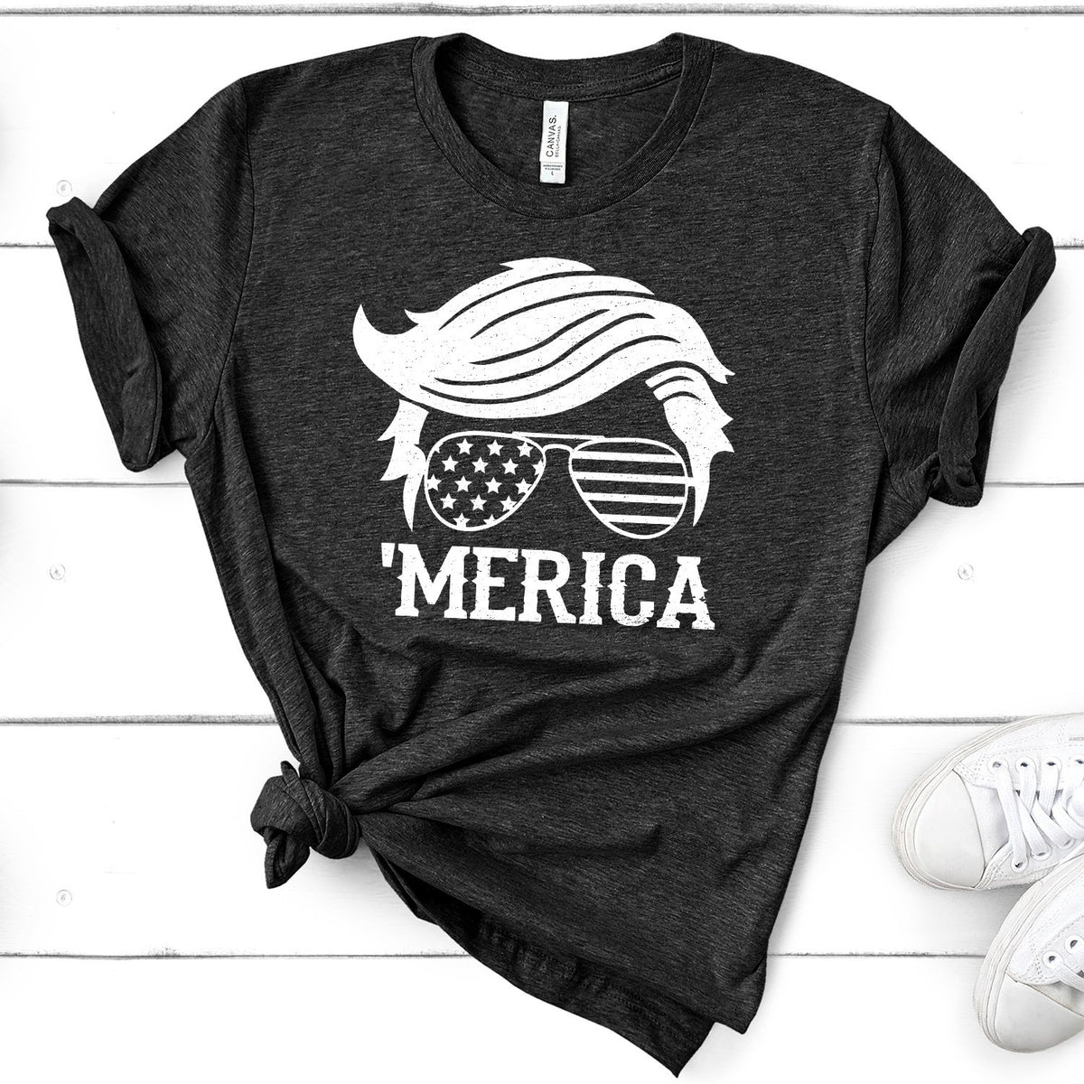 Trump Merica Glasses - Short Sleeve Tee Shirt