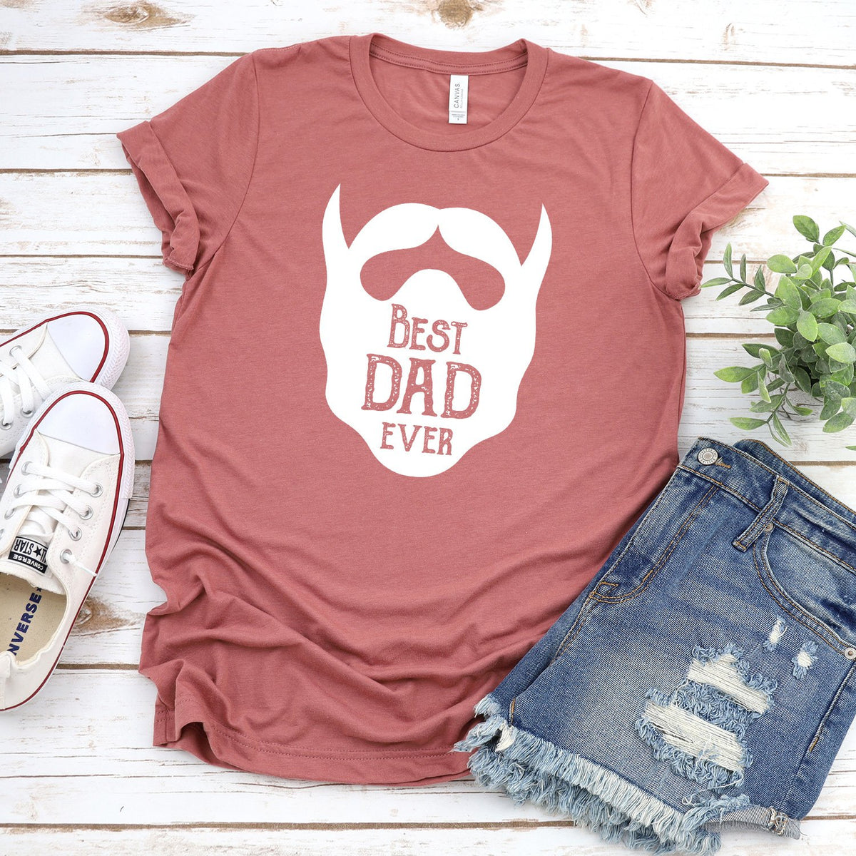 Best Dad Ever Beard - Short Sleeve Tee Shirt