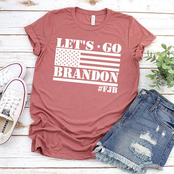 Let&#39;s Go Brandon American Flag - Short Sleeve Tee Shirt