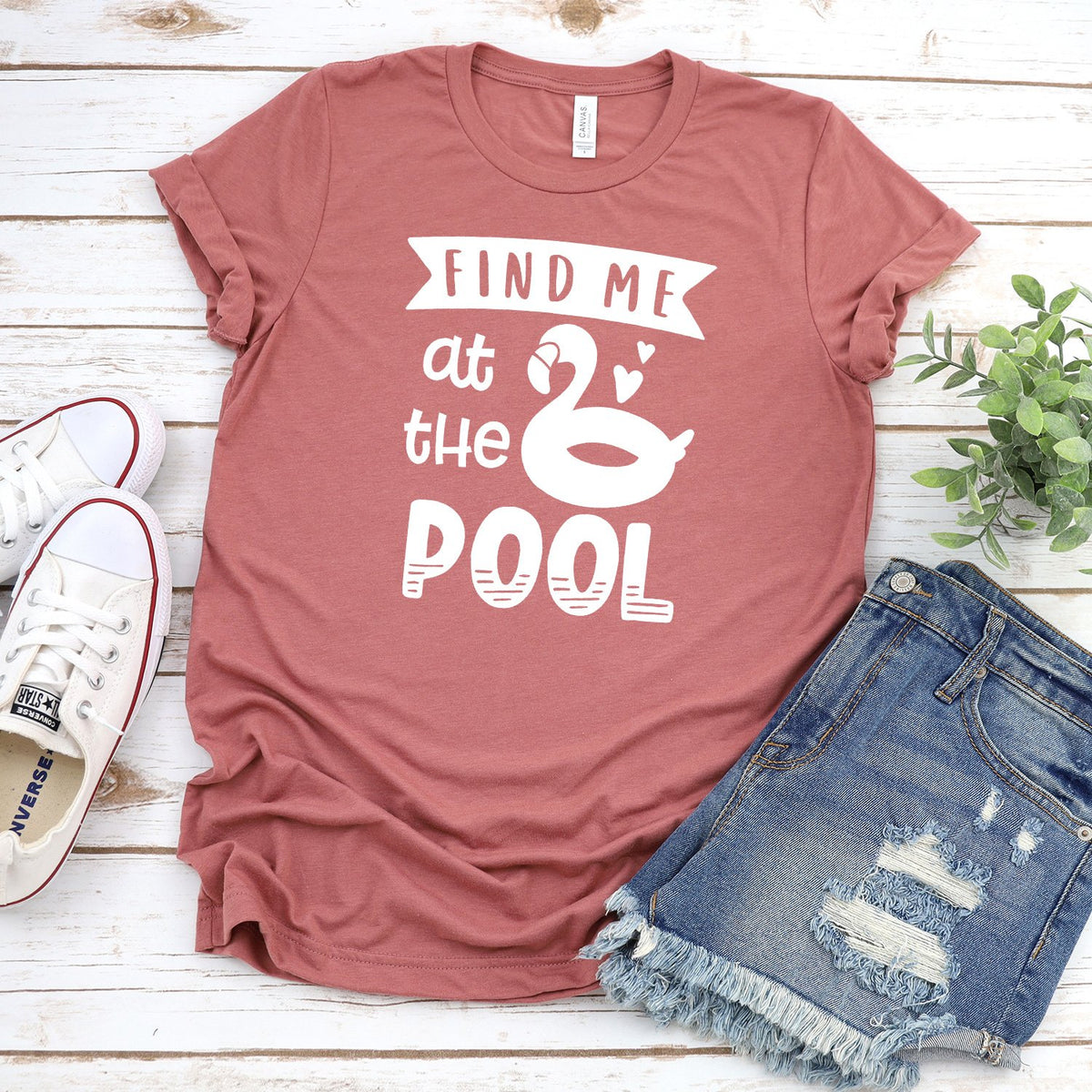 Find Me At The Pool - Short Sleeve Tee Shirt