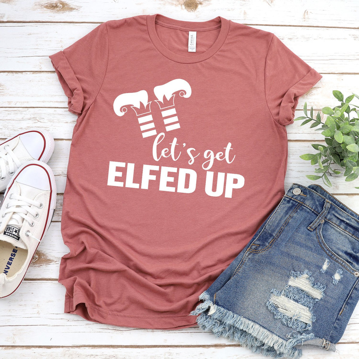 Let&#39;s Get Elfed Up - Short Sleeve Tee Shirt