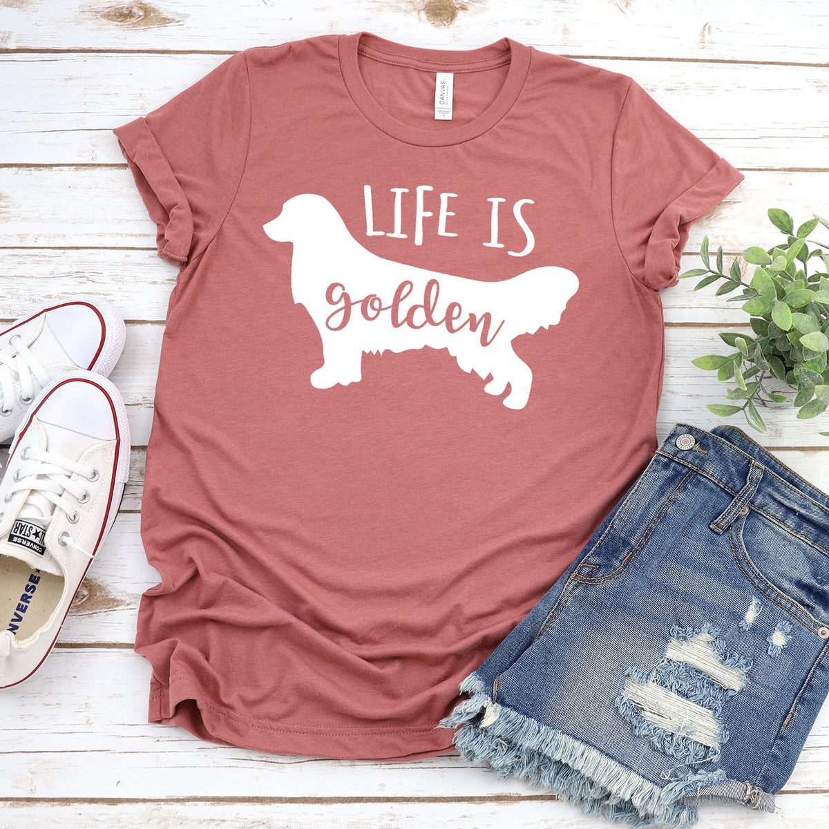 Life is Golden Retriever - Short Sleeve Tee Shirt