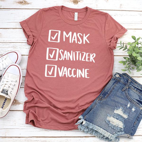 Mask Sanitizer Vaccine Done - Short Sleeve Tee Shirt