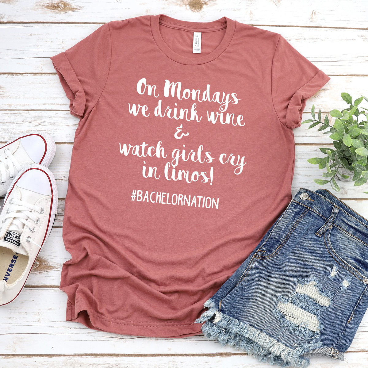 On Mondays We Drink Wine &amp; Watch Girls Cry in Limos - Short Sleeve Tee Shirt