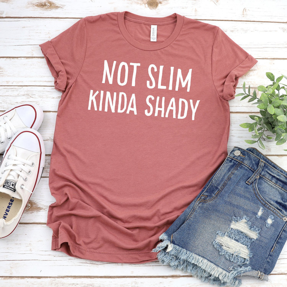 Not Slim Kinda Shady - Short Sleeve Tee Shirt