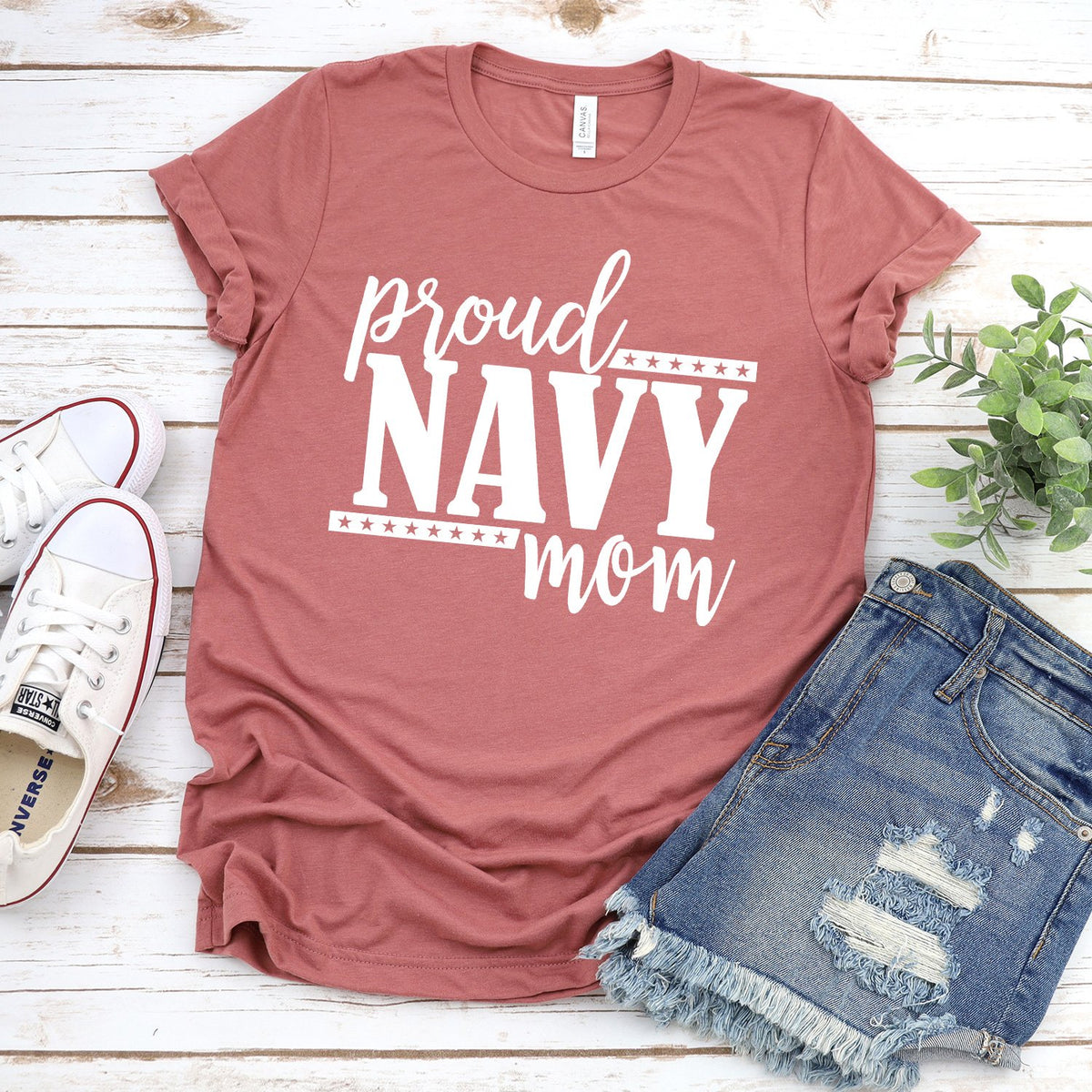 Proud Navy Mom - Short Sleeve Tee Shirt
