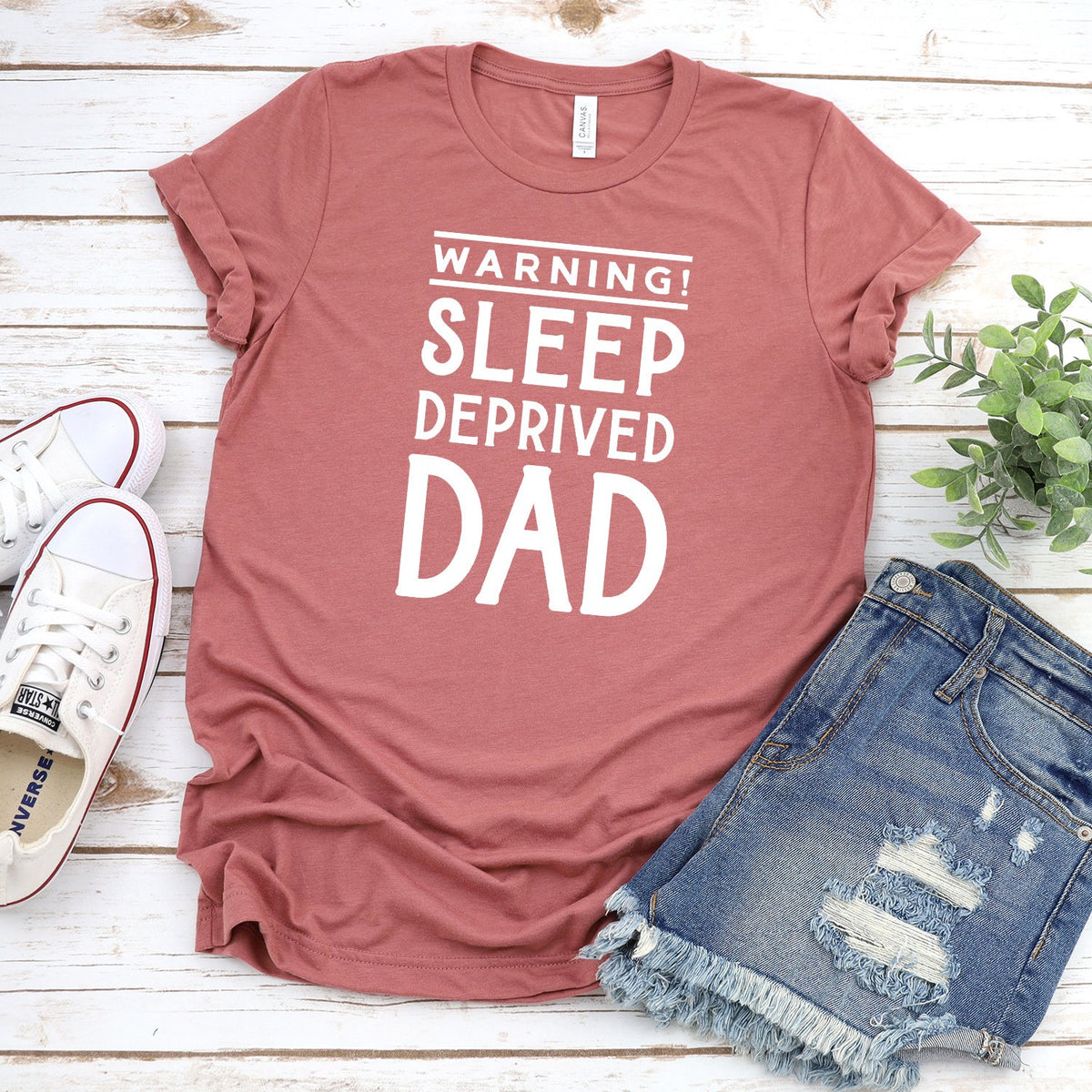 Warning! Sleep Deprived Dad - Short Sleeve Tee Shirt