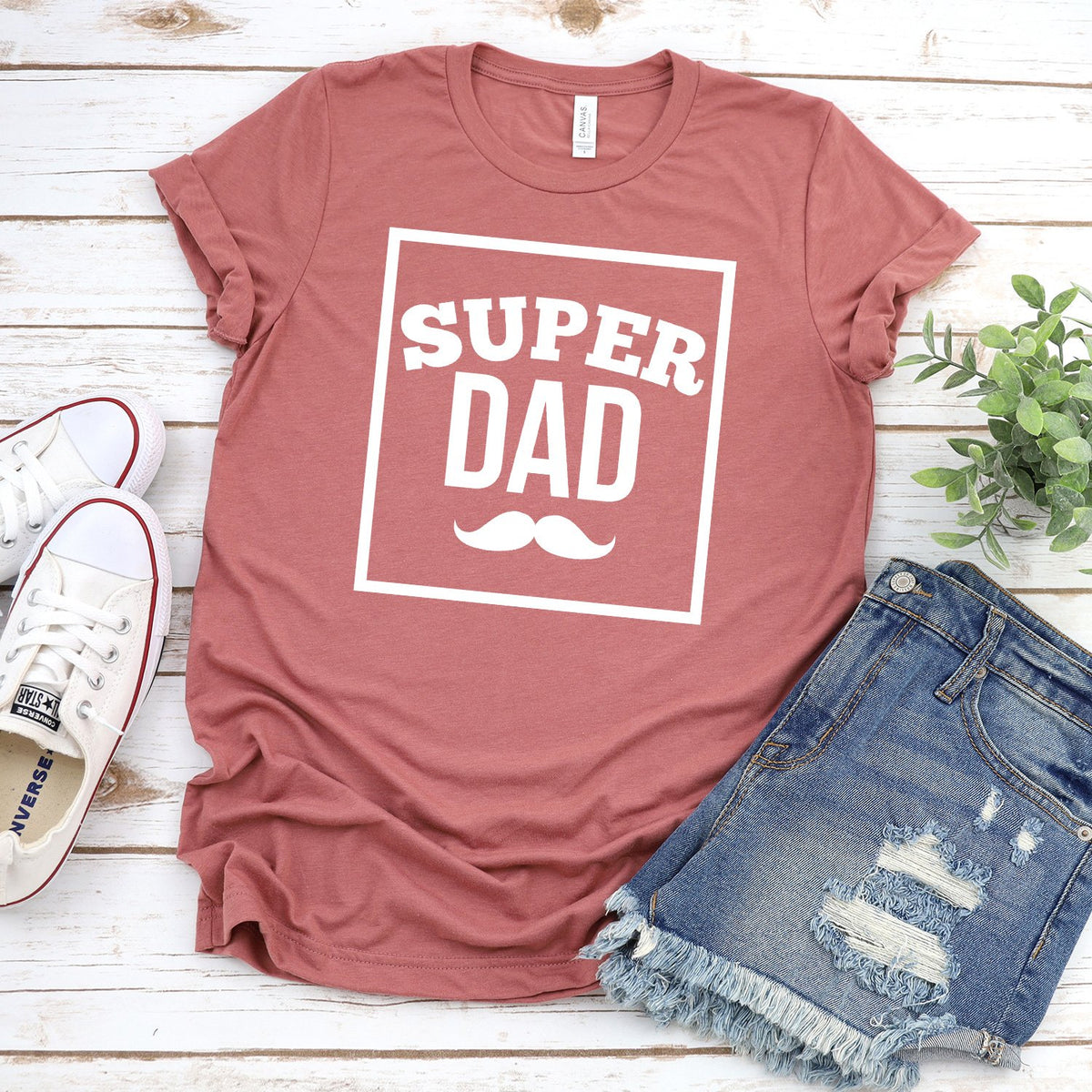 Super Dad Mustache - Short Sleeve Tee Shirt