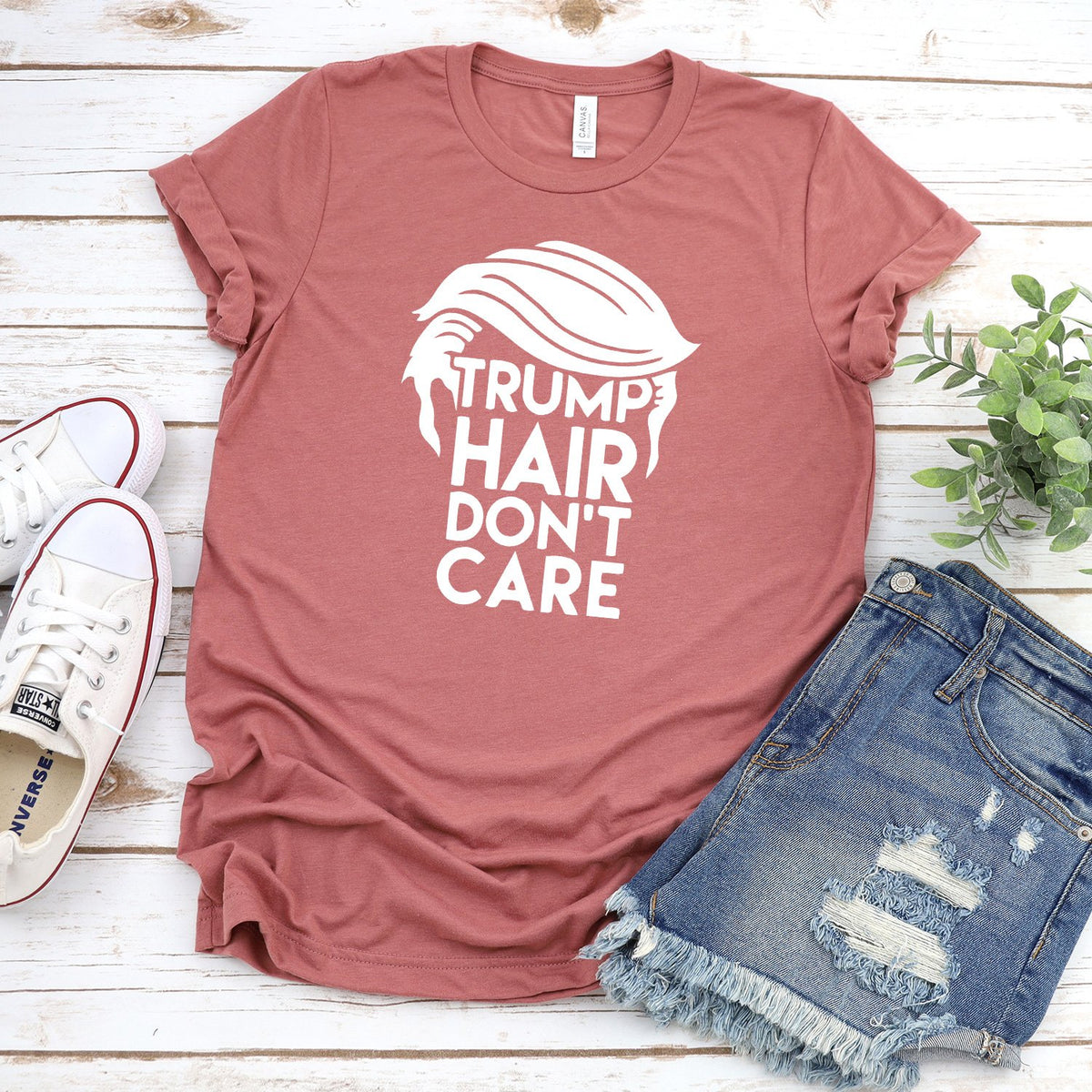 Trump Hair Don&#39;t Care - Short Sleeve Tee Shirt