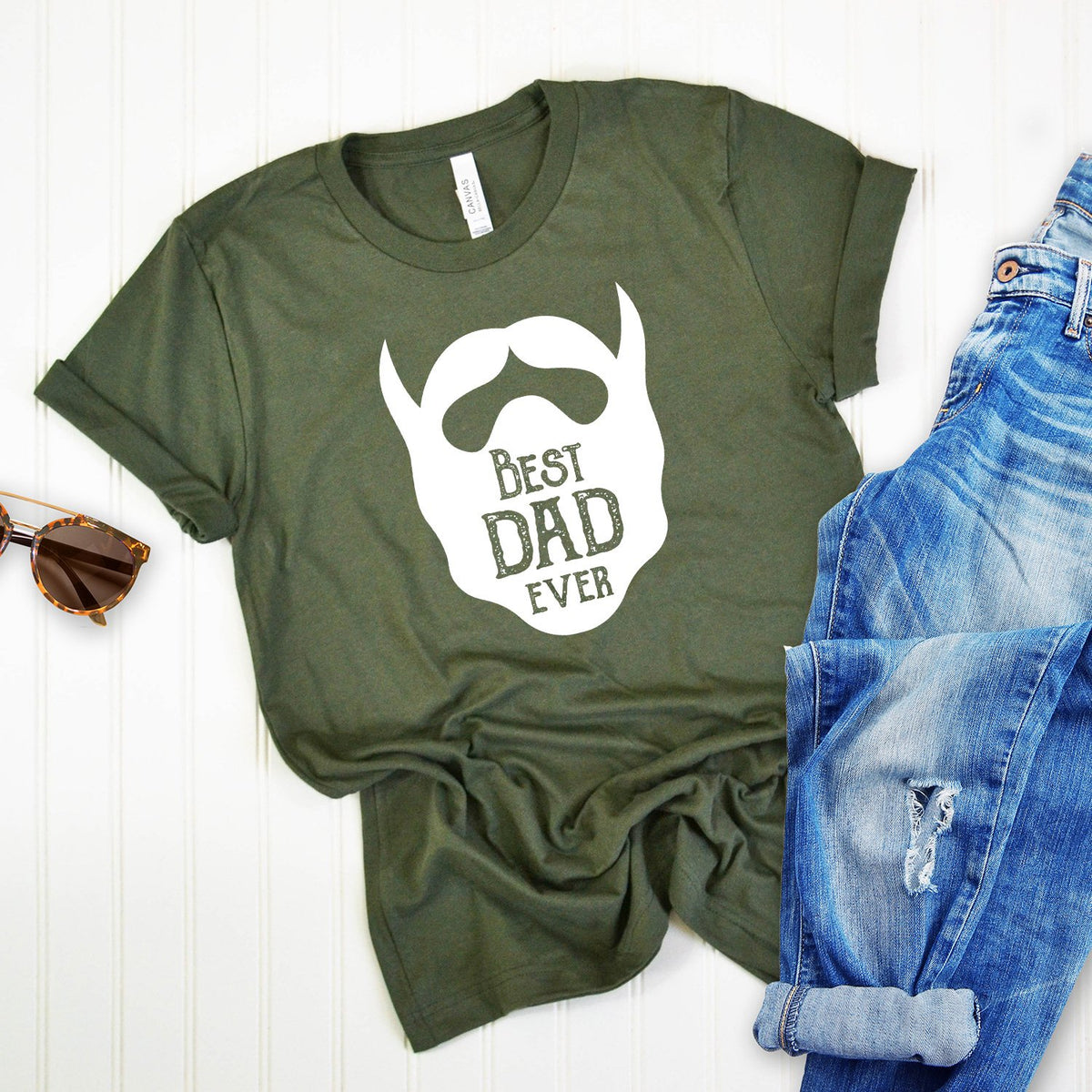 Best Dad Ever Beard - Short Sleeve Tee Shirt