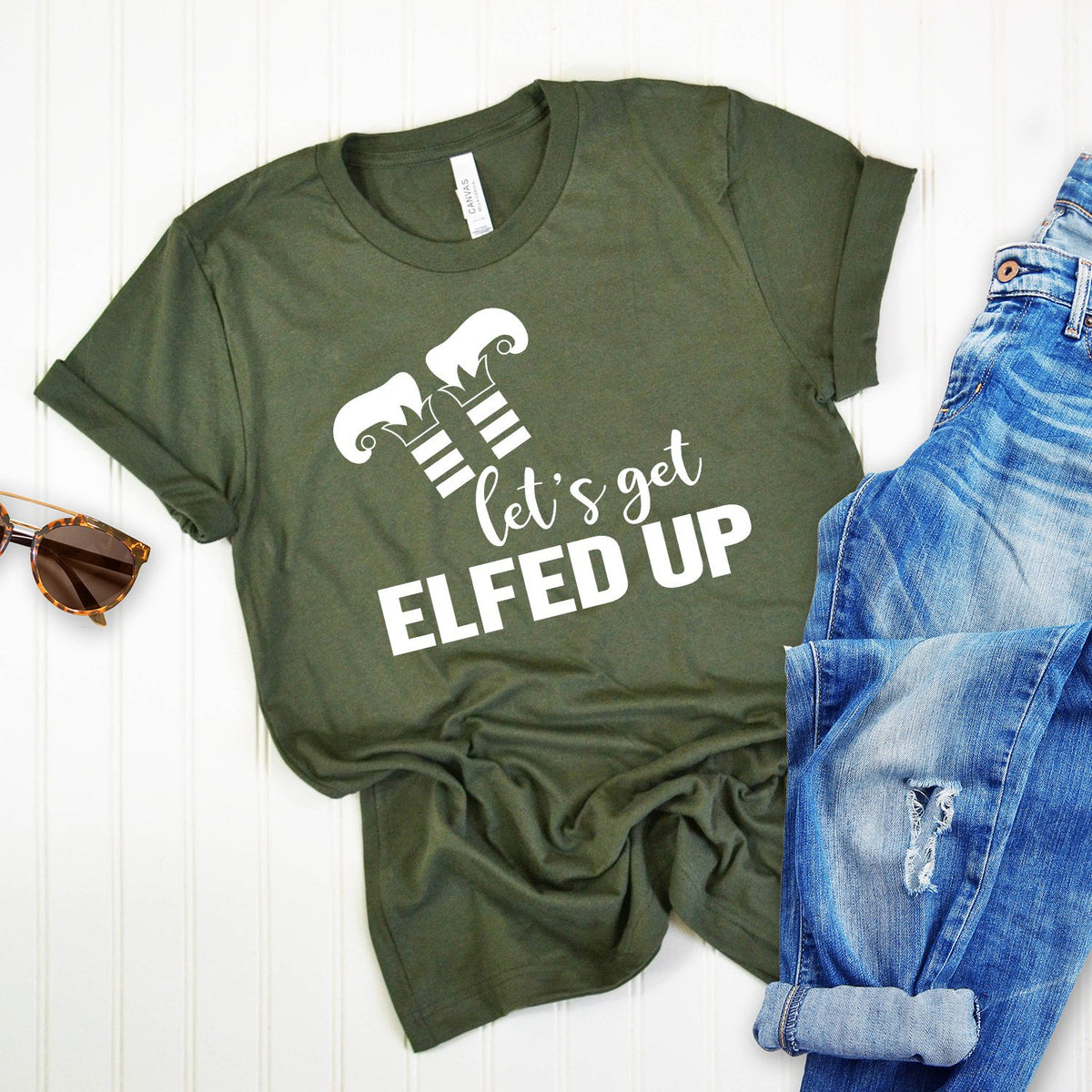 Let&#39;s Get Elfed Up - Short Sleeve Tee Shirt