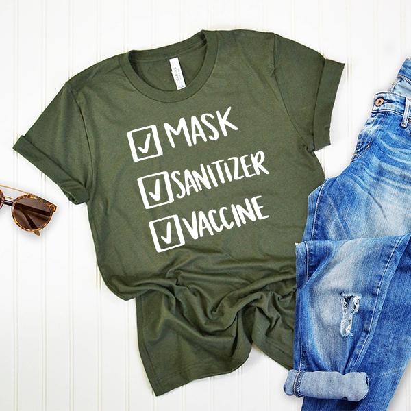 Mask Sanitizer Vaccine Done - Short Sleeve Tee Shirt