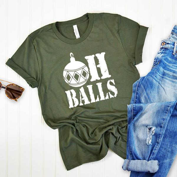 Oh Balls Christmas Ornament - Short Sleeve Tee Shirt