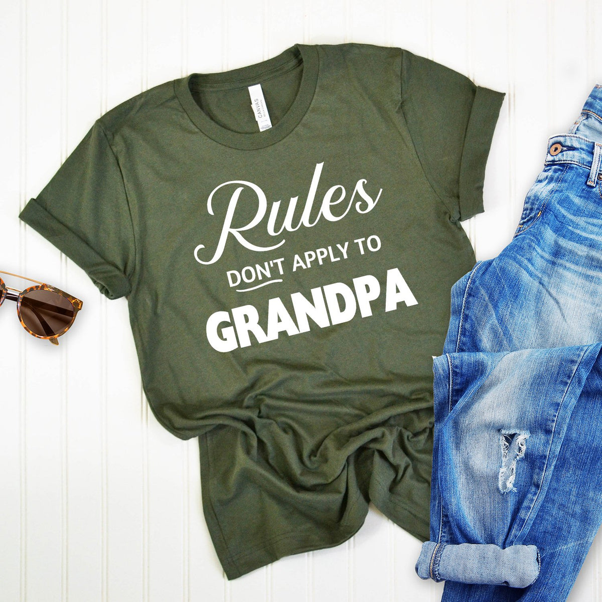 Rules Don&#39;t Apply To Grandpa - Short Sleeve Tee Shirt
