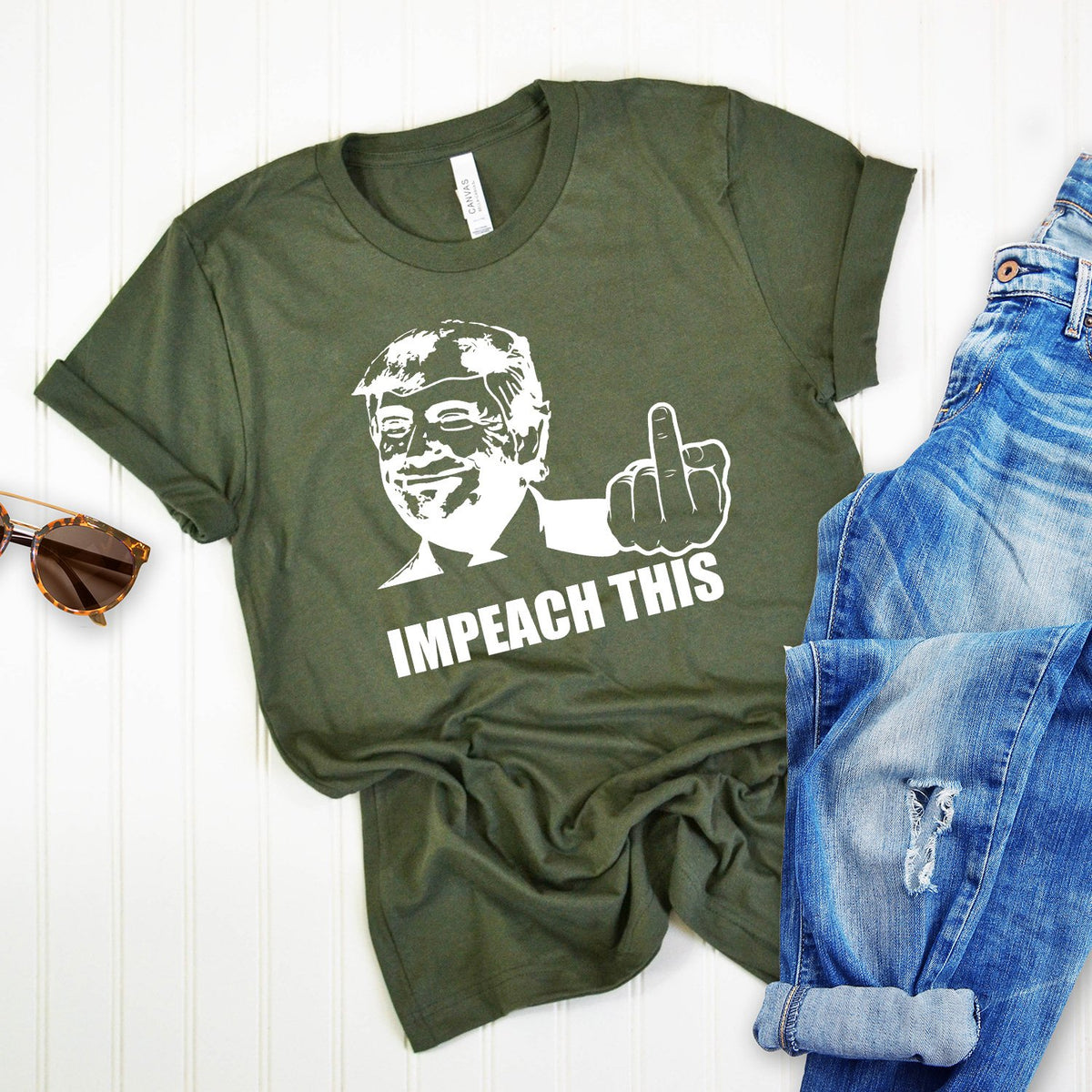 Trump Impeach This Middle Finger - Short Sleeve Tee Shirt