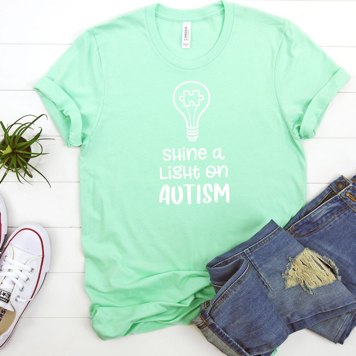 Shine A Light on Autism - Short Sleeve Tee Shirt