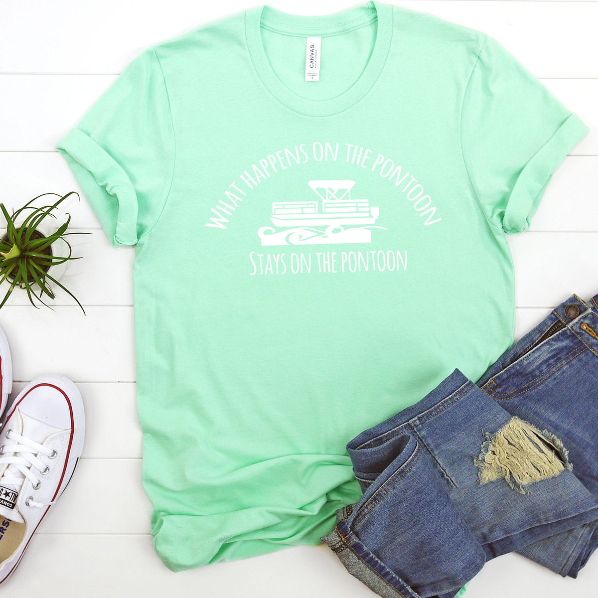What Happens on the Pontoon Stays on the Pontoon - Short Sleeve Tee Shirt