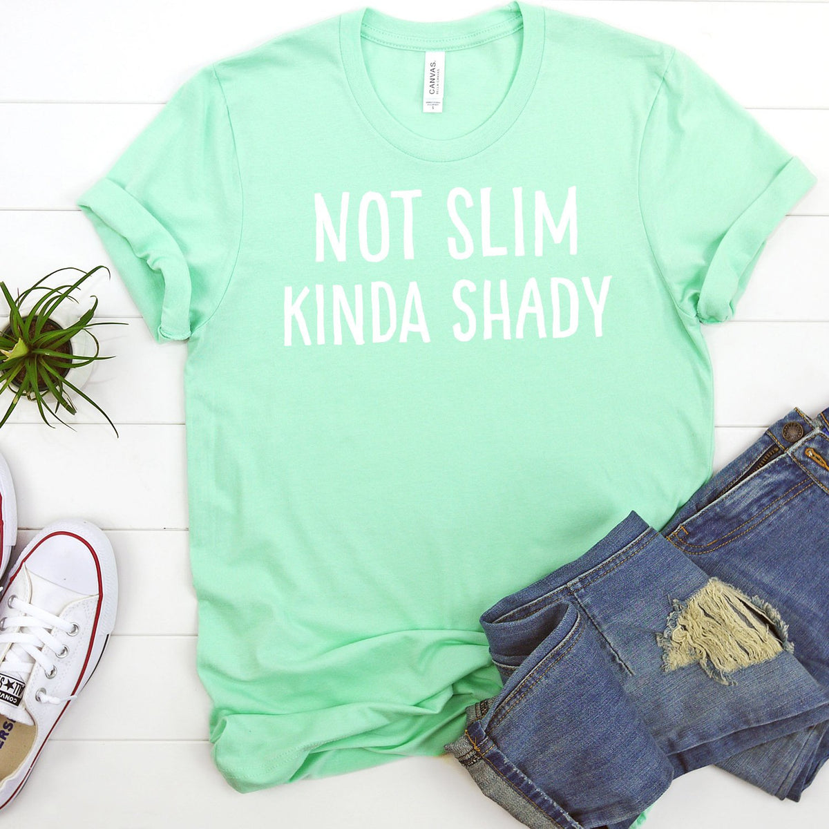 Not Slim Kinda Shady - Short Sleeve Tee Shirt