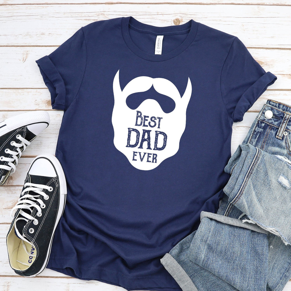 Best Dad Ever Beard - Short Sleeve Tee Shirt