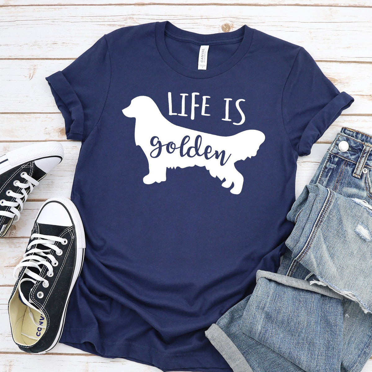 Life is Golden Retriever - Short Sleeve Tee Shirt