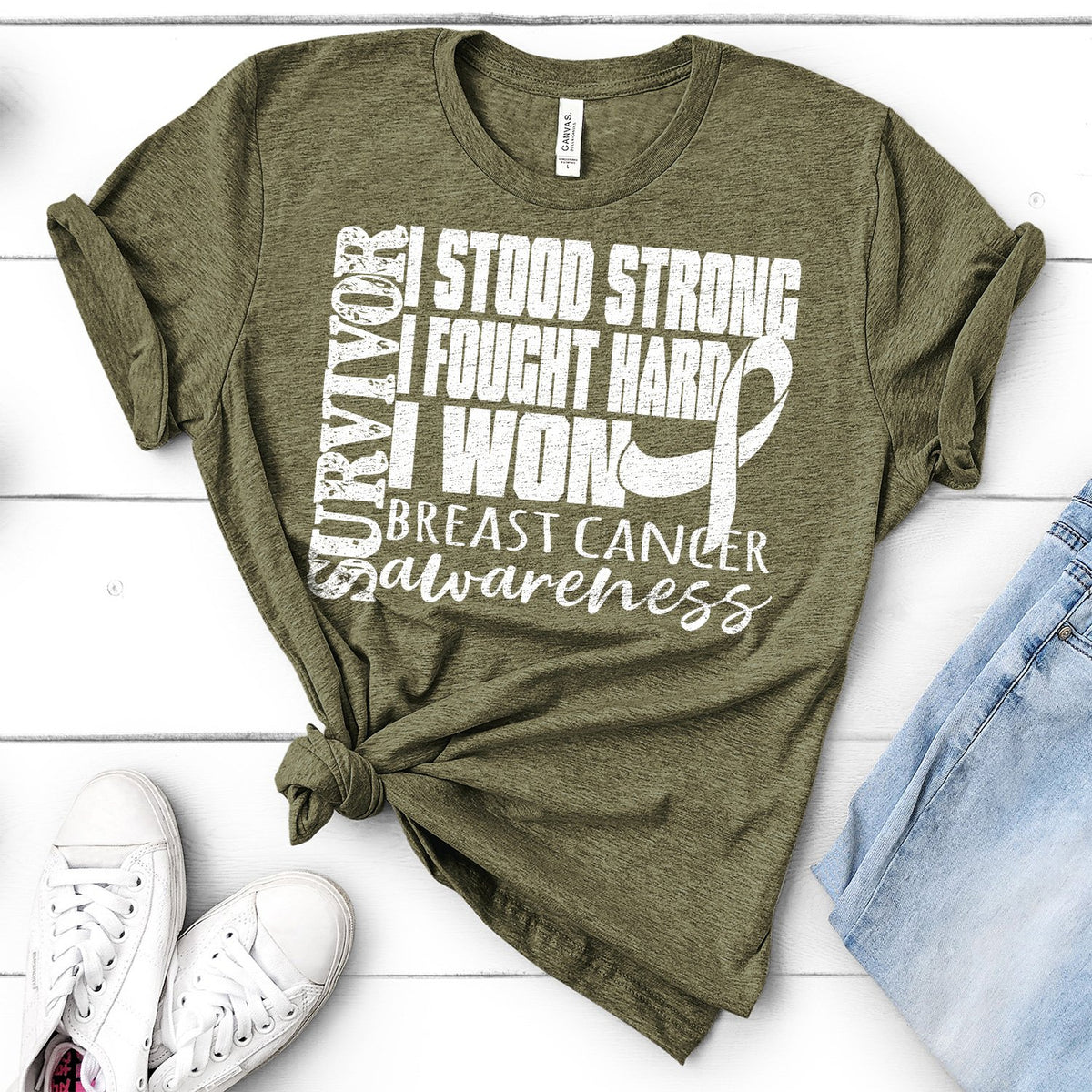 I Stood Strong I Fought Hard I Won - Short Sleeve Tee Shirt