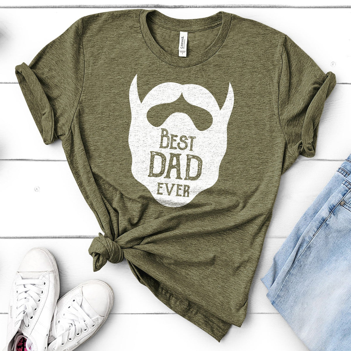 Best Dad Ever Beard - Short Sleeve Tee Shirt