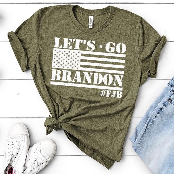 Let&#39;s Go Brandon American Flag - Short Sleeve Tee Shirt