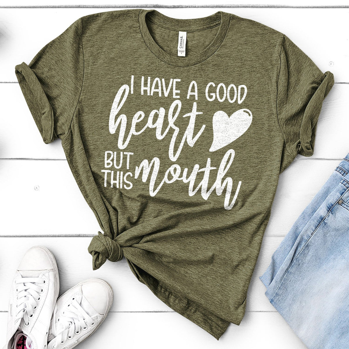 I Have A Good Heart But This Mouth - Short Sleeve Tee Shirt