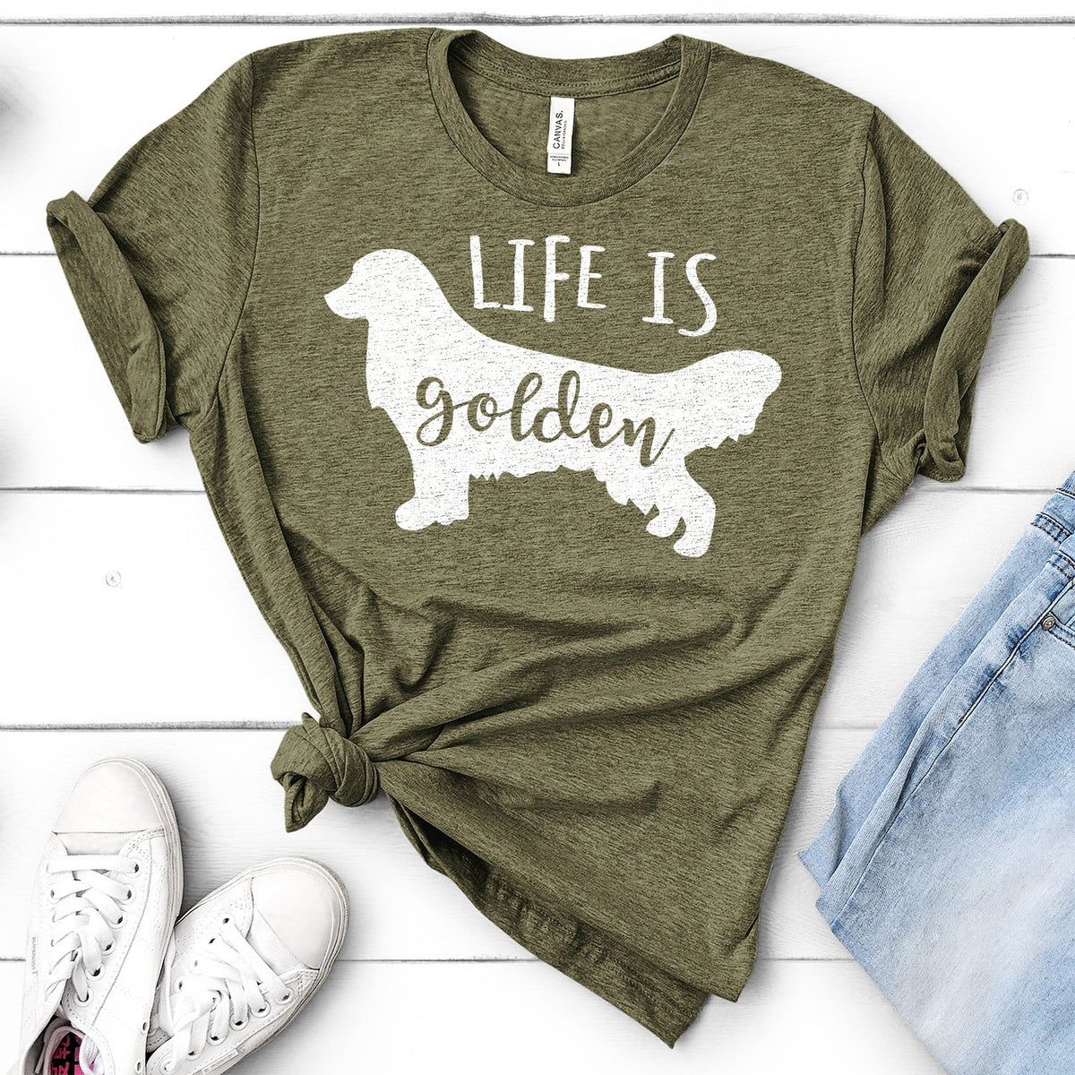 Life is Golden Retriever - Short Sleeve Tee Shirt