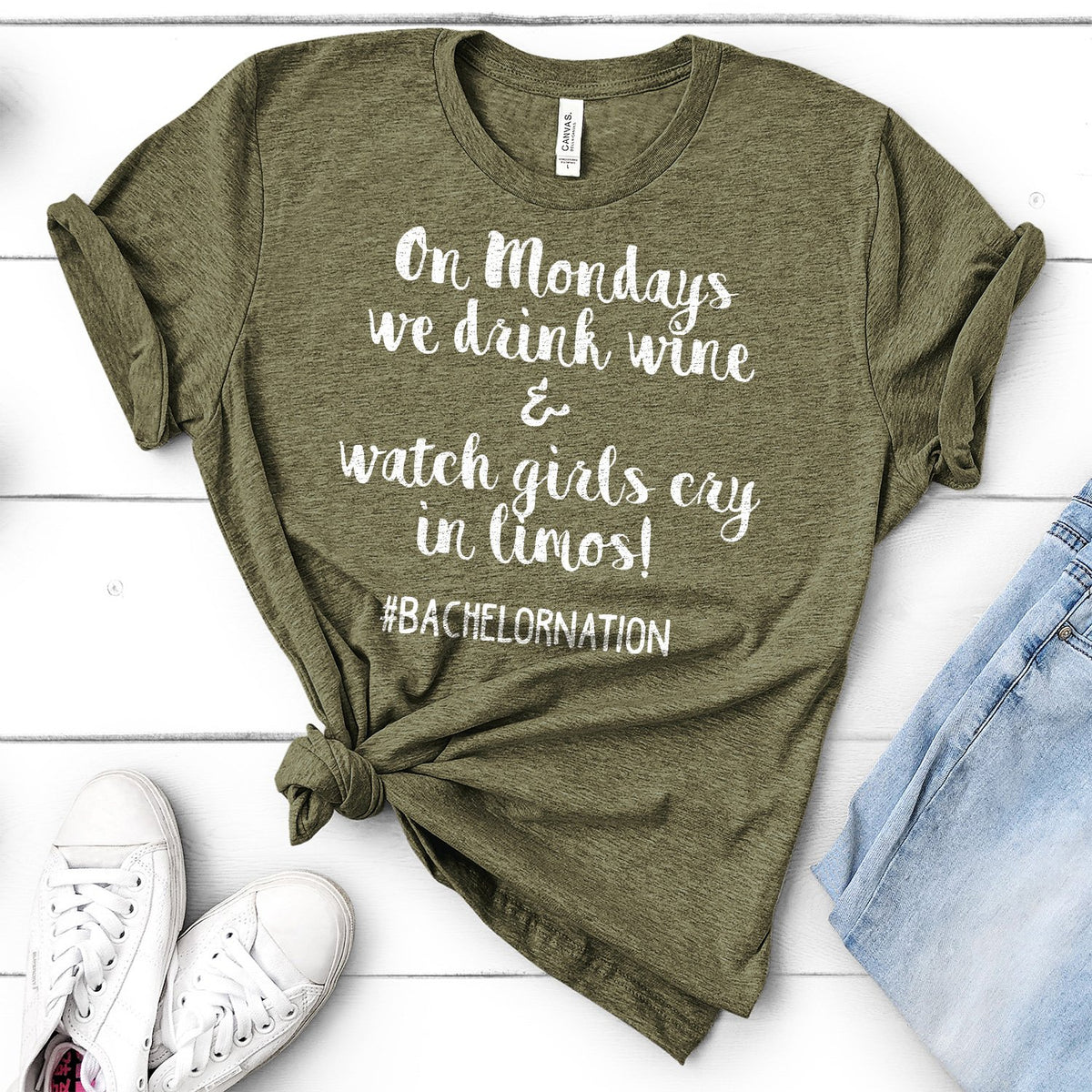 On Mondays We Drink Wine &amp; Watch Girls Cry in Limos - Short Sleeve Tee Shirt