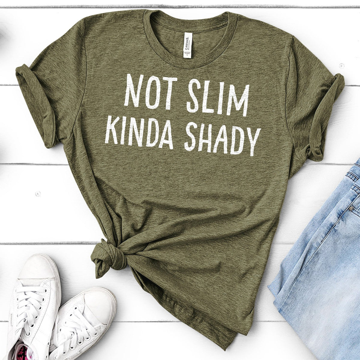 Not Slim Kinda Shady - Short Sleeve Tee Shirt