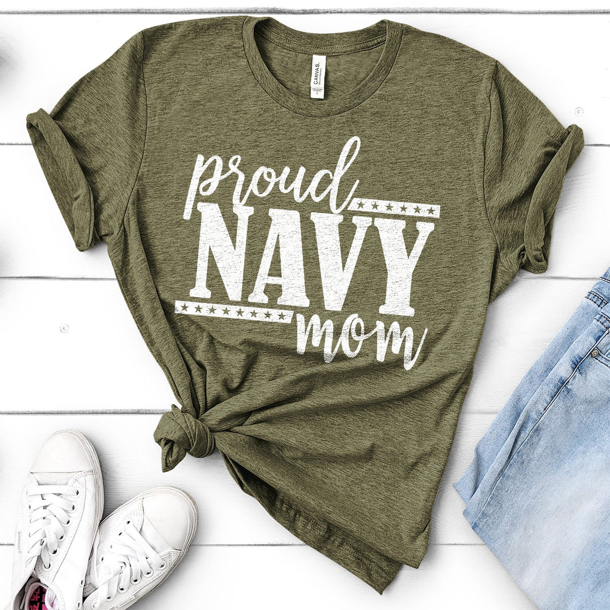 Proud Navy Mom - Short Sleeve Tee Shirt