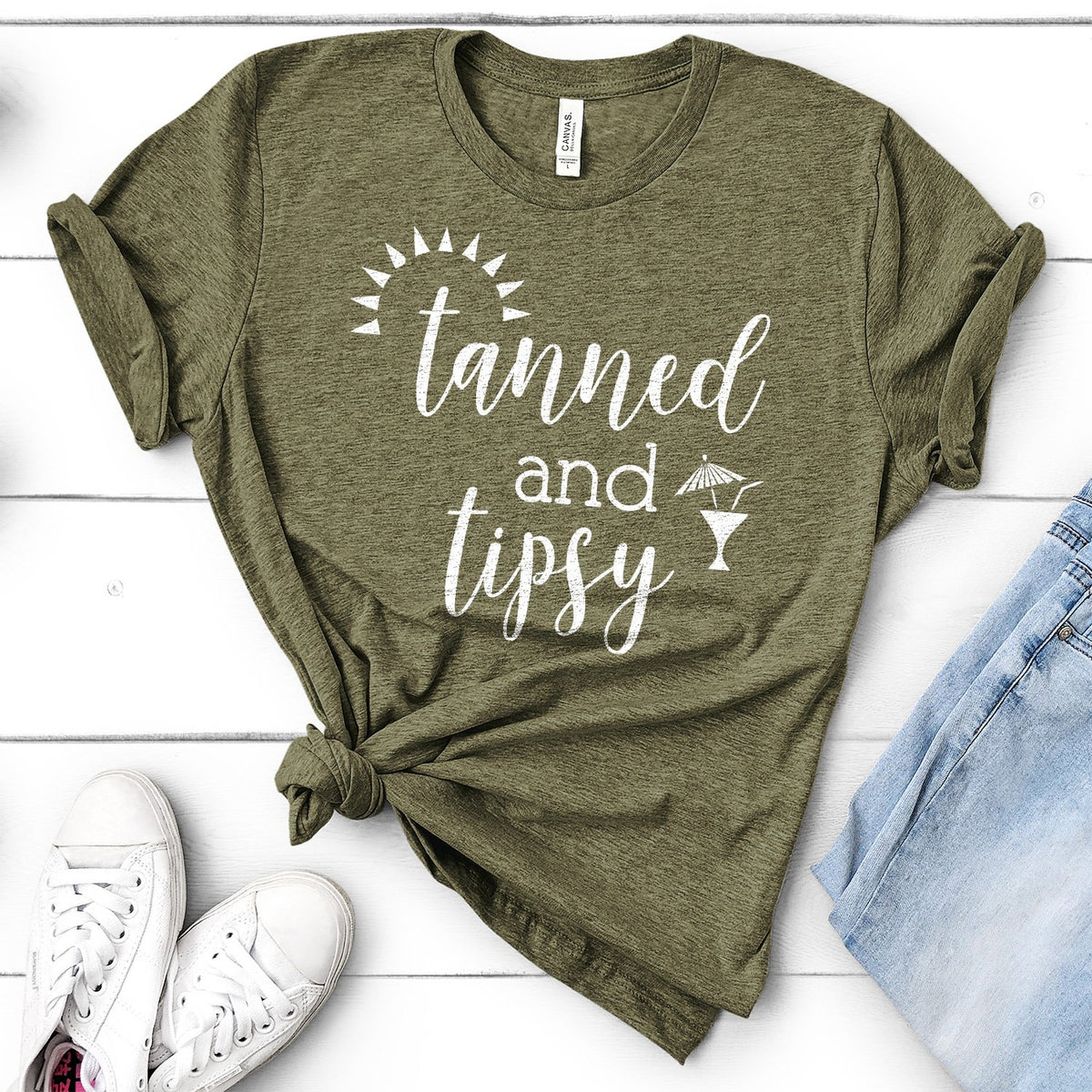 Tanned and Tipsy - Short Sleeve Tee Shirt
