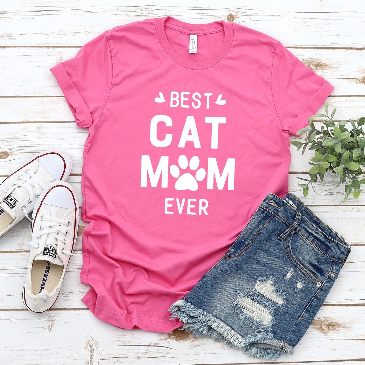 Best Cat Mom Ever - Short Sleeve Tee Shirt