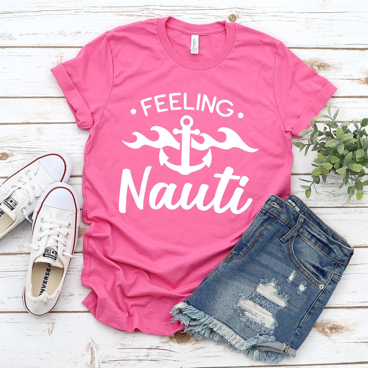 Feeling Nauti with Anchor - Short Sleeve Tee Shirt