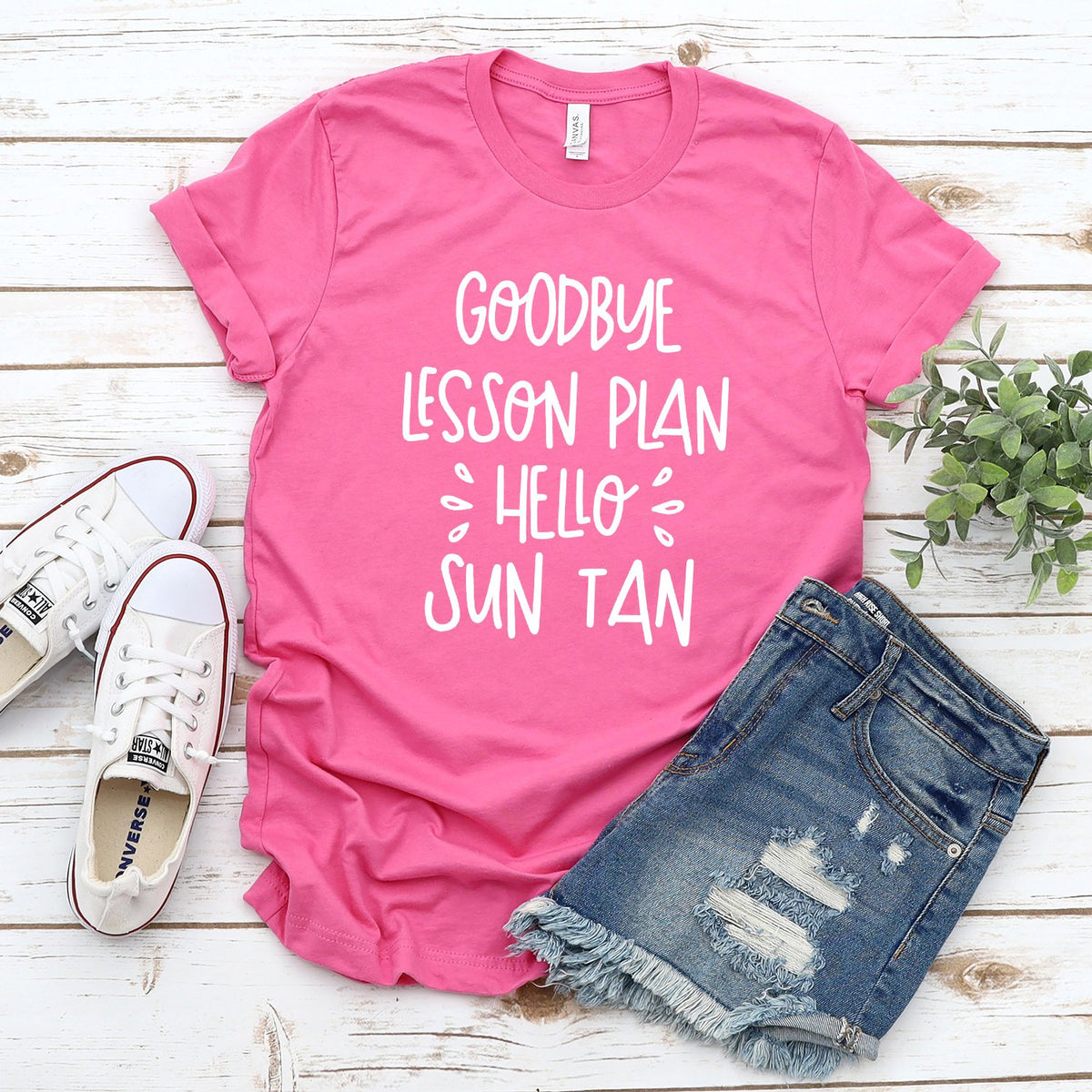 Goodbye Lesson Plan Hello Sun Tan - Short Sleeve Tee Shirt