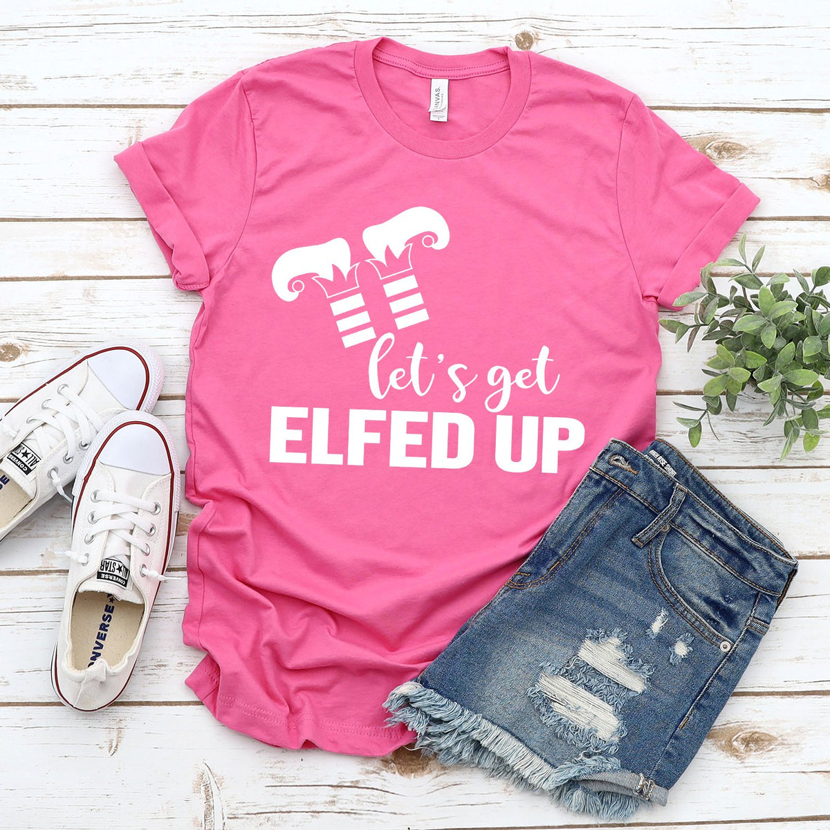 Let&#39;s Get Elfed Up - Short Sleeve Tee Shirt