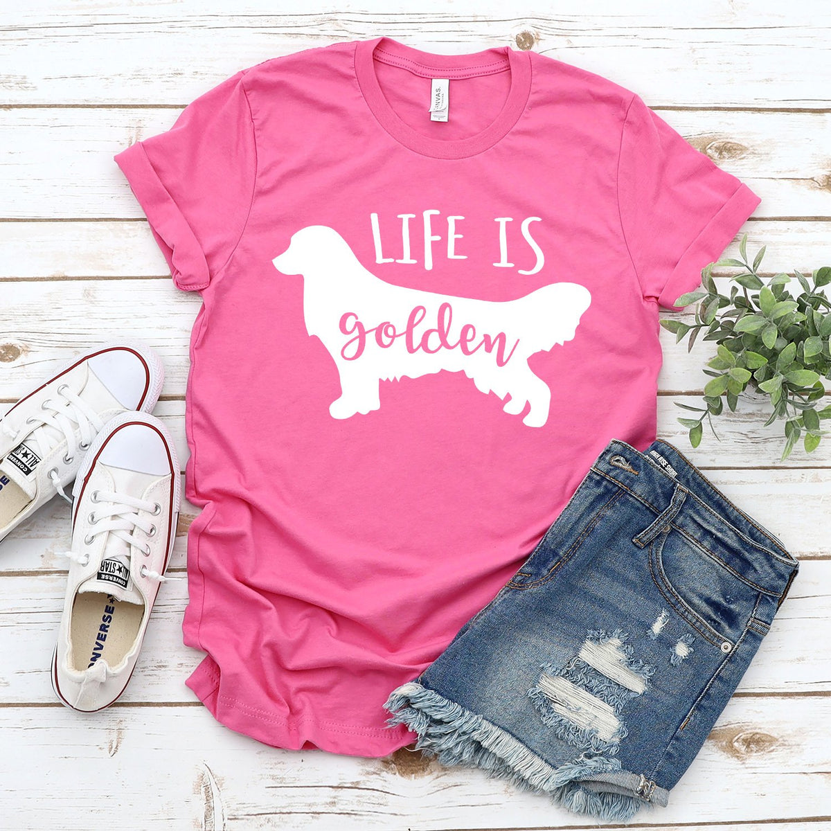 Life is Golden Retriever - Short Sleeve Tee Shirt