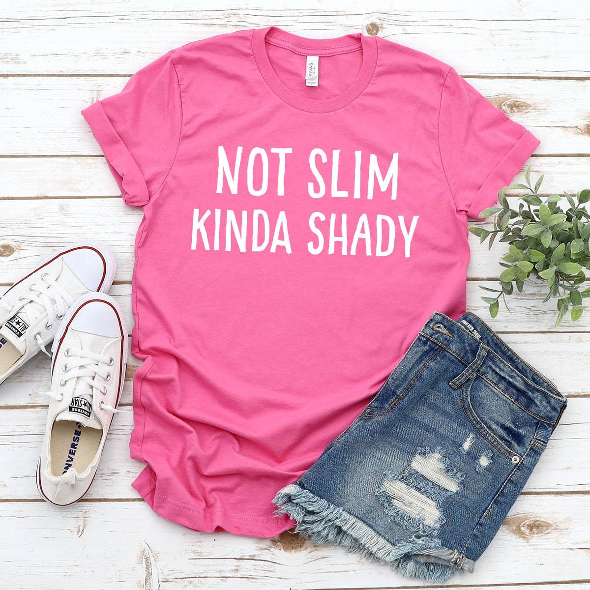 Not Slim Kinda Shady - Short Sleeve Tee Shirt