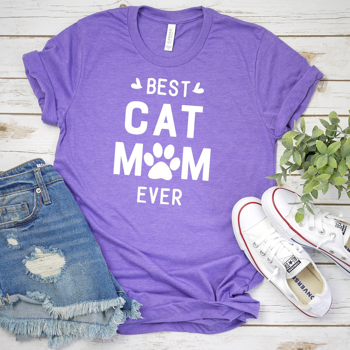 Best Cat Mom Ever - Short Sleeve Tee Shirt