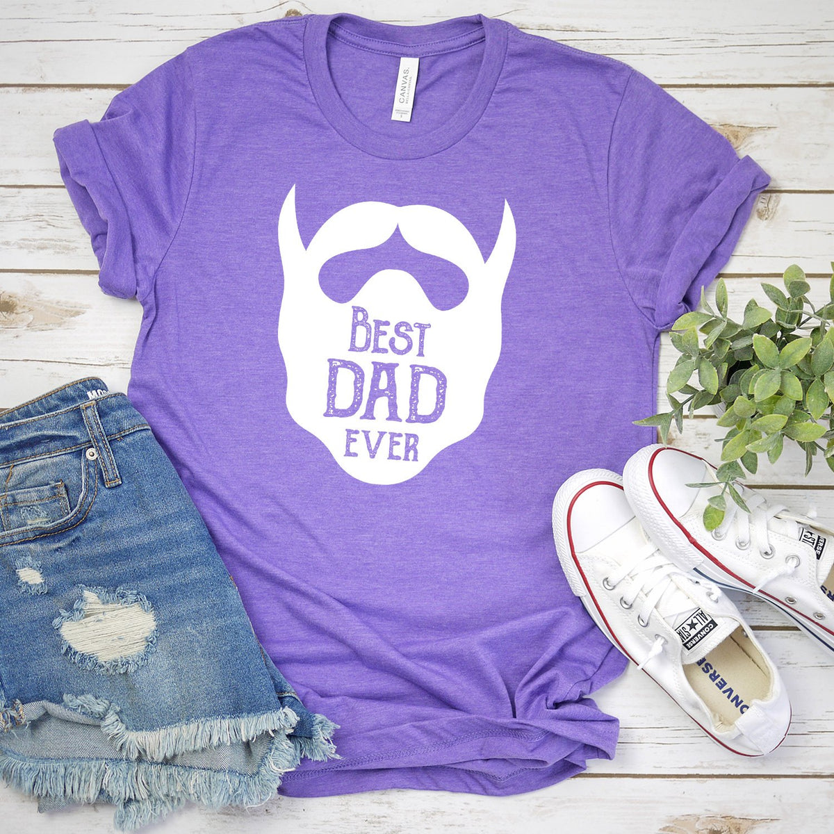 Best Dad Ever Beard - Short Sleeve Tee Shirt