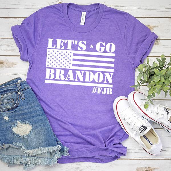 Let&#39;s Go Brandon American Flag - Short Sleeve Tee Shirt